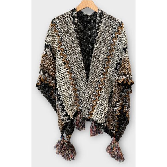 SAACHI Multi Chevron Knit Fringe Duster One Size - Picture 12 of 13